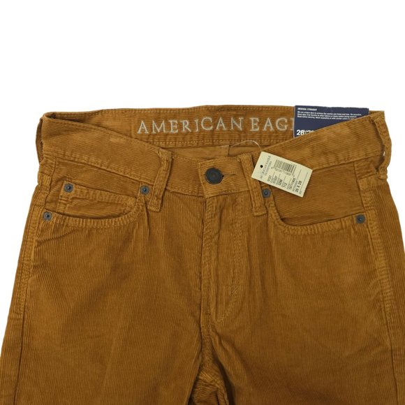 American Eagle Corduroy Pants Mens 26 x 26.5 Original Straight Leg Brown AE NEW - Picture 10 of 13